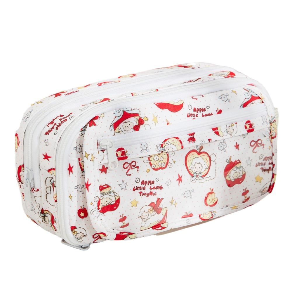 Flip Closure Stationery Storage Bag Multilayer Pencil Case Cute Pen Bag Students Supplies