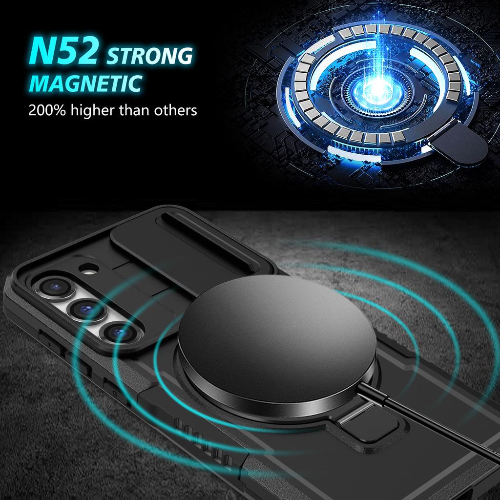 For Samsung Galaxy S23 Case Lens Protection Kickstand Magnetic Phone Cover