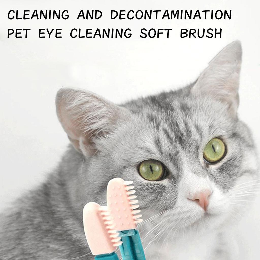 Eco-friendly Cats Eye Rubbing Handheld Eye Wipe Reusable Buckle Design Pet Comb Tear Stain Brush