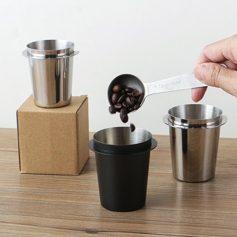 Tazza dosatrice universale in acciaio inossidabile 304 per caffè - 51/53/58mm per annusare l'aroma del caffè appena macinato