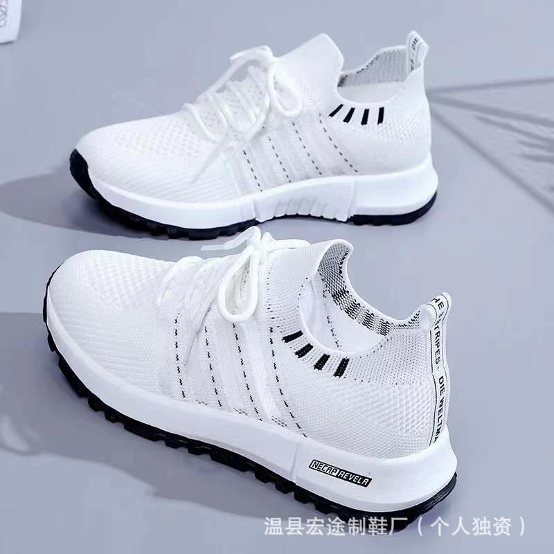 Women's sports shoes fashion coconut shoes mesh breathable soft sole running shoes white shoes factory