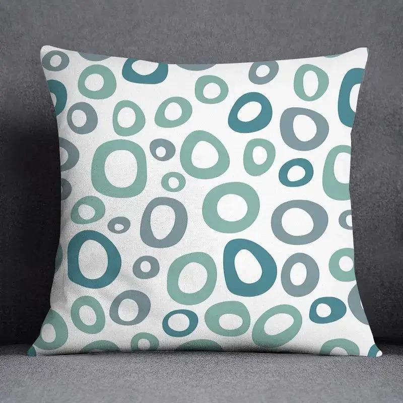Office Living Room Home Pillowcase Geometric Dark Green Leaf Pillowcase Car Ornaments