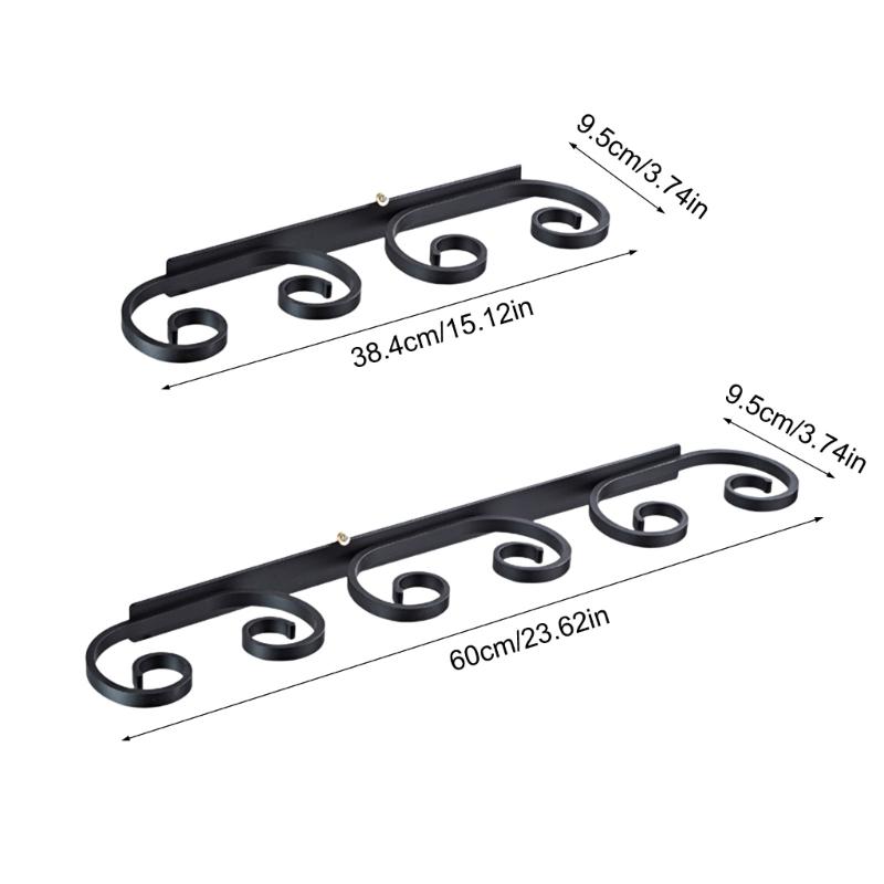 Set of 2 Under Cabinet Wine Glass Hangers Elegant Metal Stemwares Rack Wall Mounted Glass Holder for Kitchen Bars