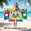 Game Controller Theme Beach Towel Personalized Custom Name & Text Soft Quick Dry Beach Towel for Swimming Travel