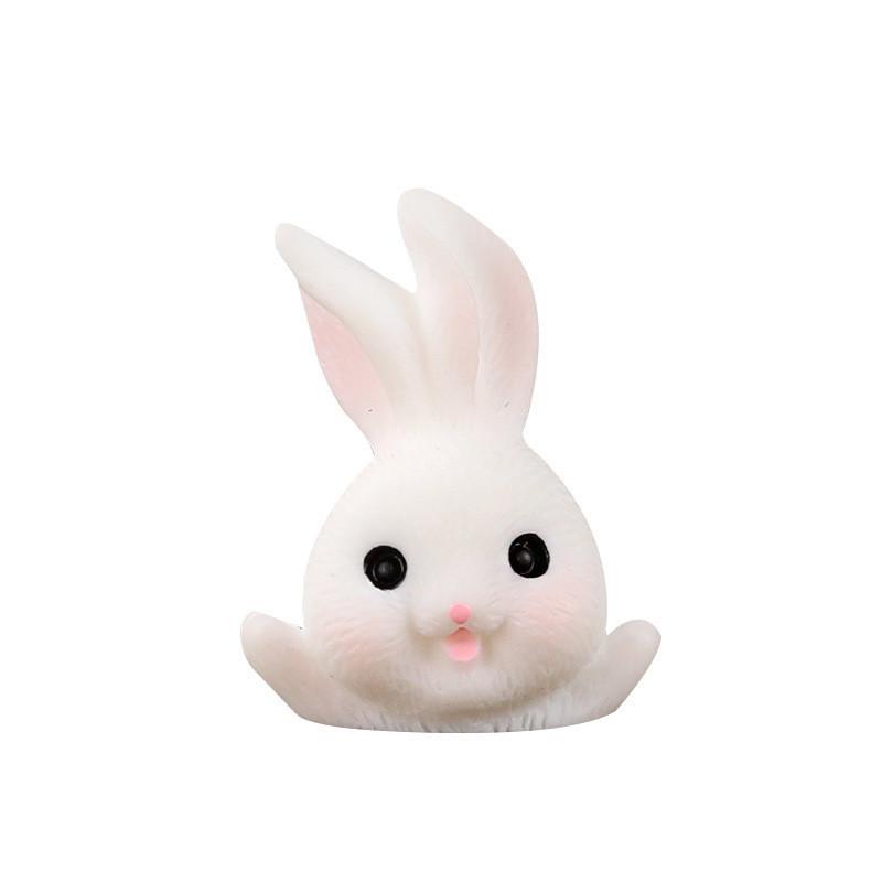 Charming Cartoon Resin Rabbit Figurine New Year Good Luck Bag For Home Decor