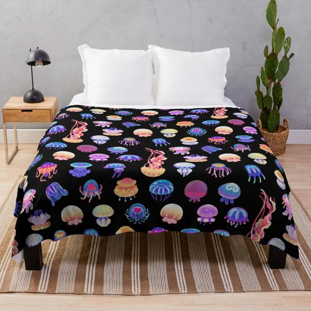 Undersea Blanket,Magic Glowing Jellyfish Underwater Blanket Soft Warm Blankets for Bed Couch Sofa Lightweight Travelling Camping