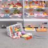 1/12 Scale Dollhouse Miniature Refrigerator Realistic Kitchen Display Furniture with Tiny Food Accessories for Kids Play