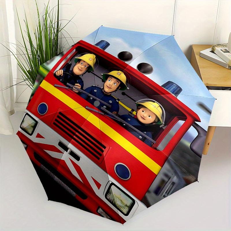 

Fire truck,firefighters Automatic Folding Umbrella 8 Ribs Lightweight Design, Durable Iron Frame, Compact and Portable, Ideal Birthday or