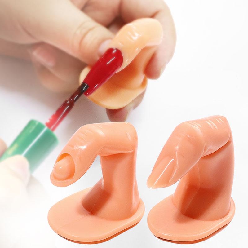 1pcs Practice Finger Manicure Fake Nail Training Finger Beauty Press On Nails Plastic Flexible Adjustable Manicure DIY Tools