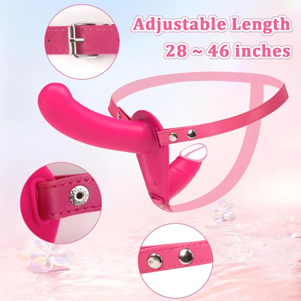Double Head Artificial Penis Wearable Electric Strapon Vibrator For Lesbian Vibrating Sex Toys Strap On Belt Dildos For Girl