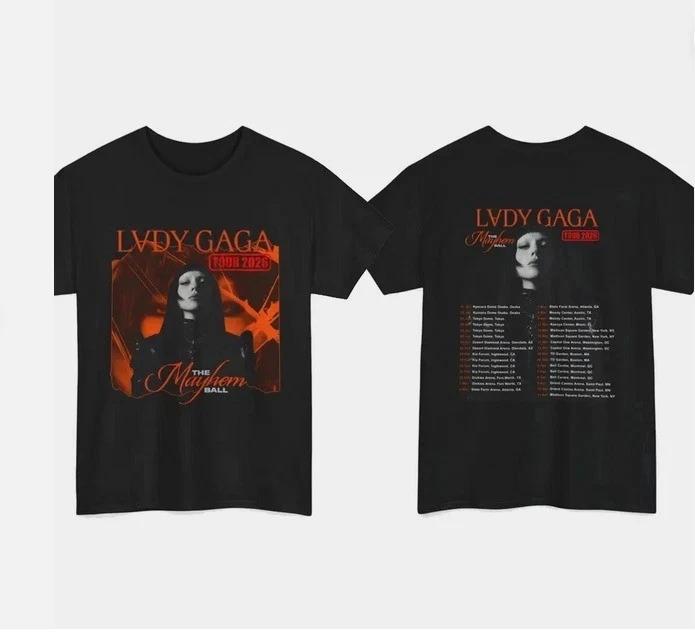 

NEW! Lady Gaga The Mayhem Ball Tour 2026 T-Shirt 2 side shirt 2XL