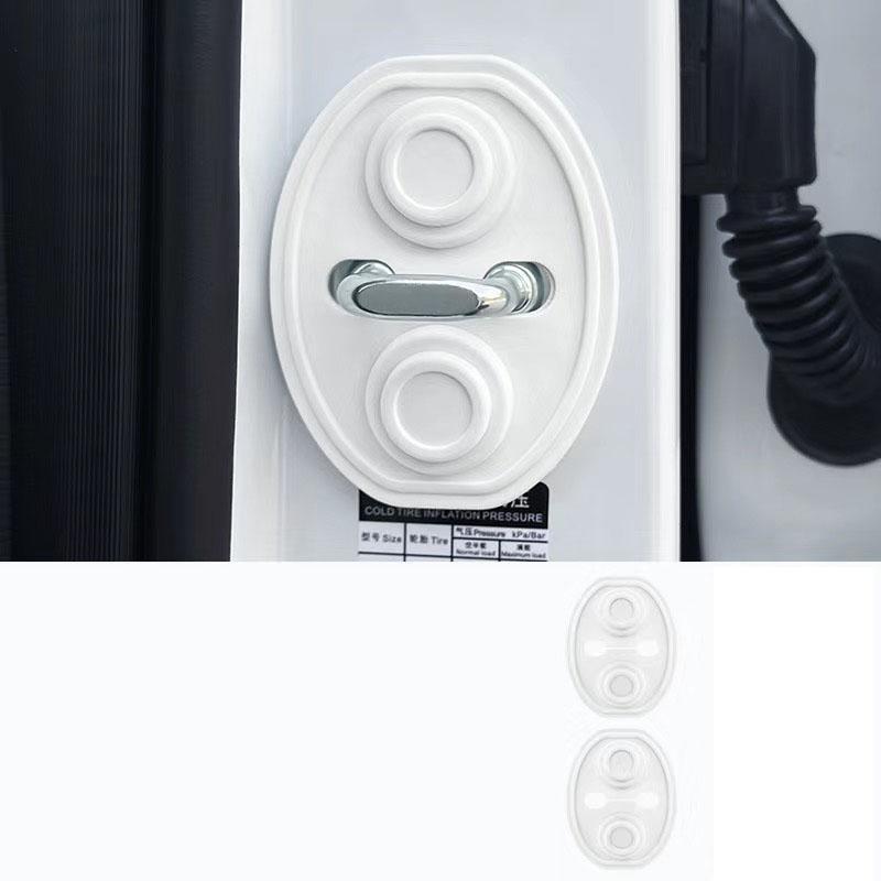 

Upgrade Car Door Closing Shockproof Silicone Cushion Mute Shock Absorber Protective Covers Car Door Latch Accessories white 2pcs