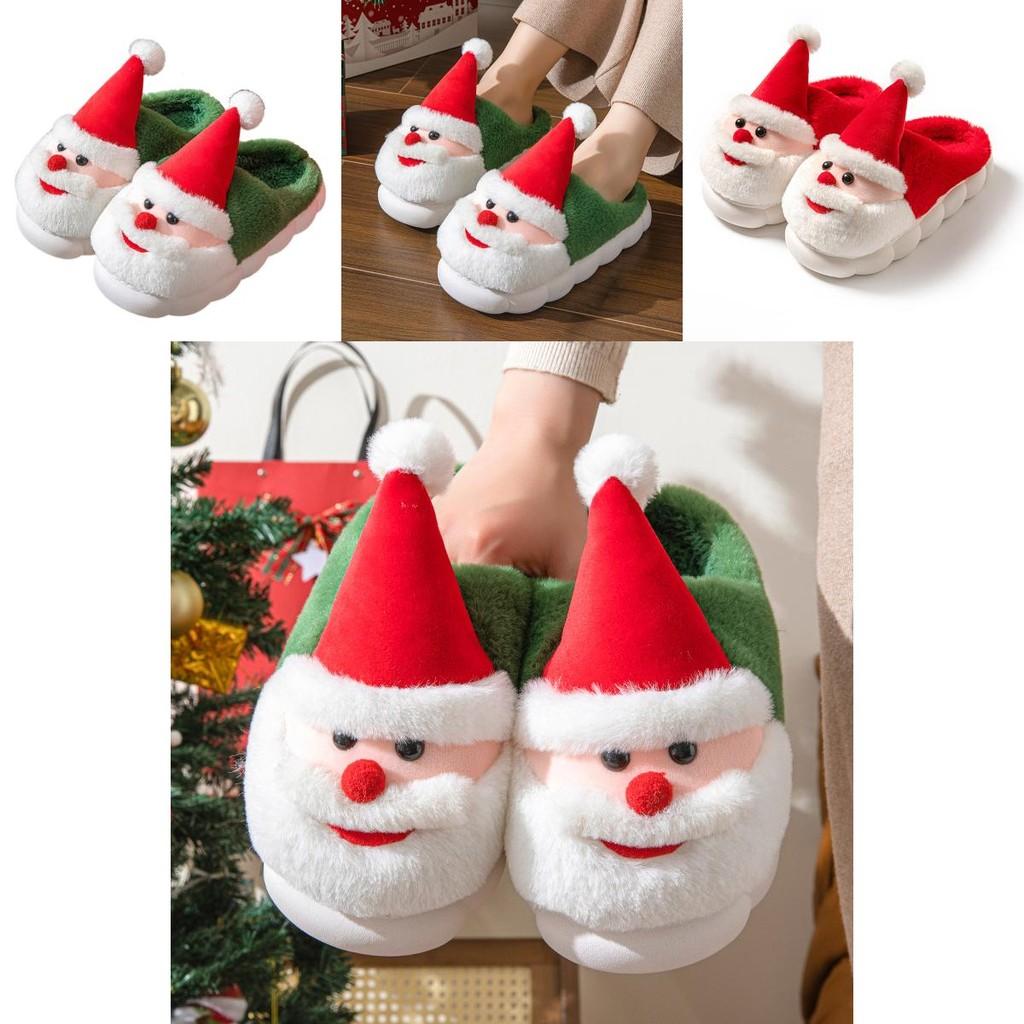 Cozy And Warm Christmas Santa Themed Home Slippers For Men And Women In Thick Non-slip Design