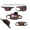 Noora Dark Brown Leather Men & Women Waist Bag Fanny Bag Travel Pouch Passport Holder Pouch