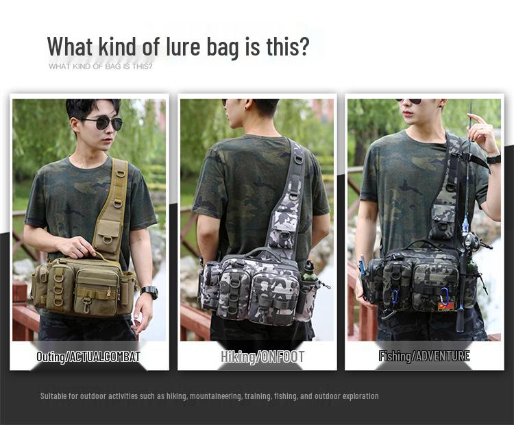 Men's Large Capacity Crossbody Fishing Tackle Bag - Multifunctional Chest Bag for Outdoor Use