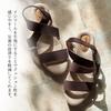 7cm heel rubber fit sandals for [Sest] women, S, black, AHS0401-BLK-S
