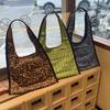 Leopard Print Lazy Wind Canvas Bag Women'S Large-Capacity Commuting Shoulder Handbag Casual Versatile Tote Bag