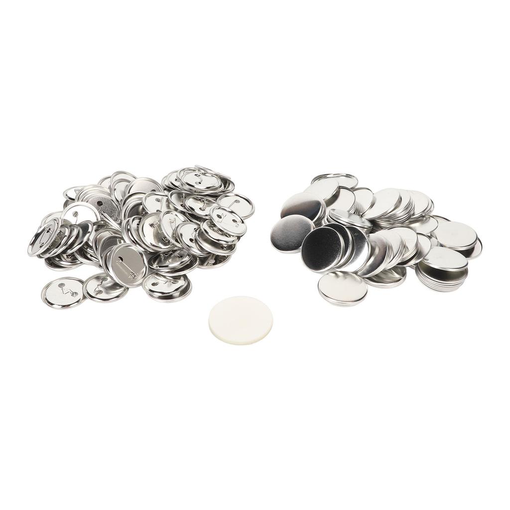 100 Set Pin Back Button Parts Blank Smoothing Metal Durable Clip Button Making Supplies for Badge Craft DIY 56MM