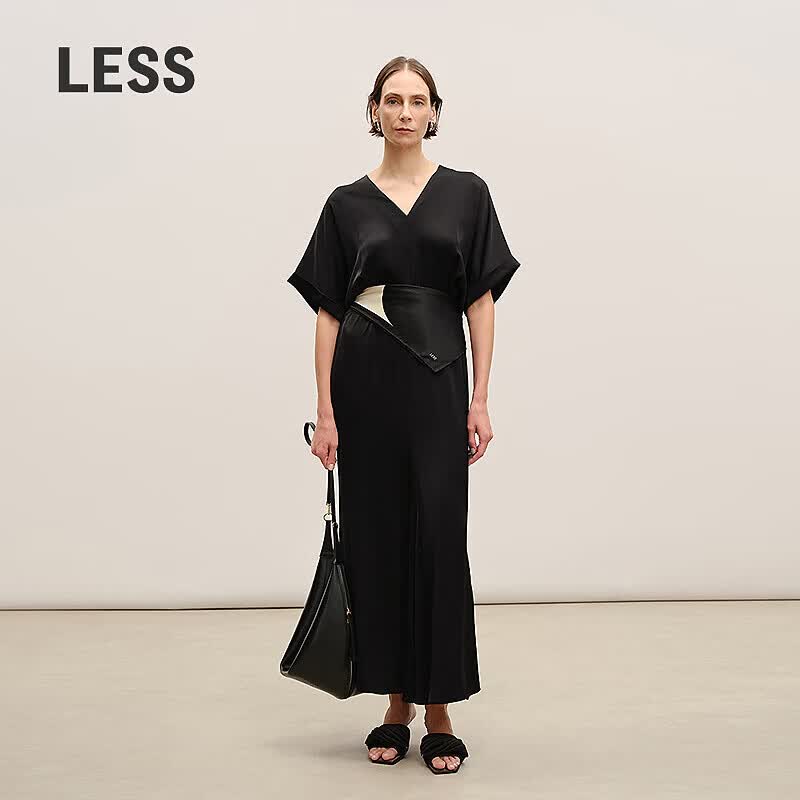 

Women s V-Neck Casual Short Sleeve Long Dress XS