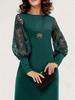 Spring/Autumn Dress Women's Lace Long Sleeve Patchwork Slim Fit Dress
