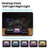 Birthday Gift Alarm Clock 6 in 1 Wireless Charger Station For Iphone Airpods  IWatch RGB Night Light Fast Charging Bracket