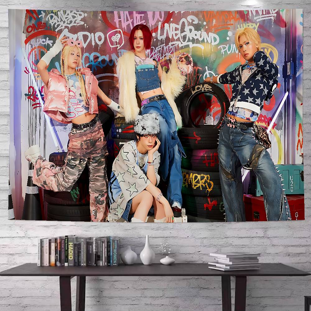 Popular Kpop Group X-XLov Hanging Bohemian Tapestry Hanging Tarot Hippie Wall Rugs Dorm Japanese Tapestry
