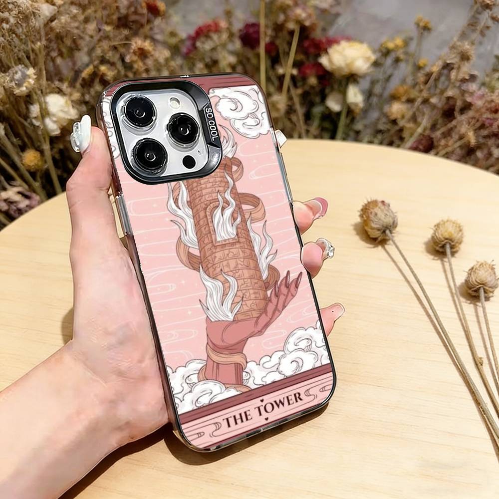 

Чехол для телефона Tarot Луна Звезда S-Солнце Для iPhone 17,16,15,14,13,12,11 Plus,Pro Max,XS, Цветной Серебристый Черный Чехол iPhone12Pro