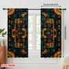2pcs 2D flat printing Curtains Ancient Tribal Geometric Polyester Without Electricity Party Decorations for Indoor Celebrations