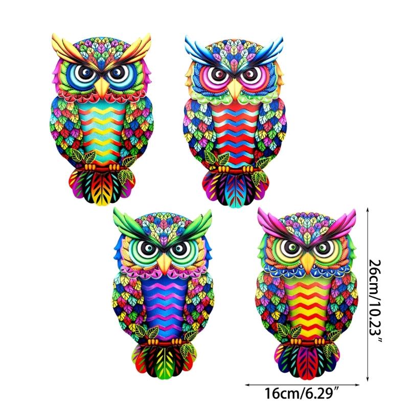 Delicate Owl Wall Statue Figurine Wall Figurine Wall Decorative Prop Iron Material Owl Wall Statue Owl Wall Figurines