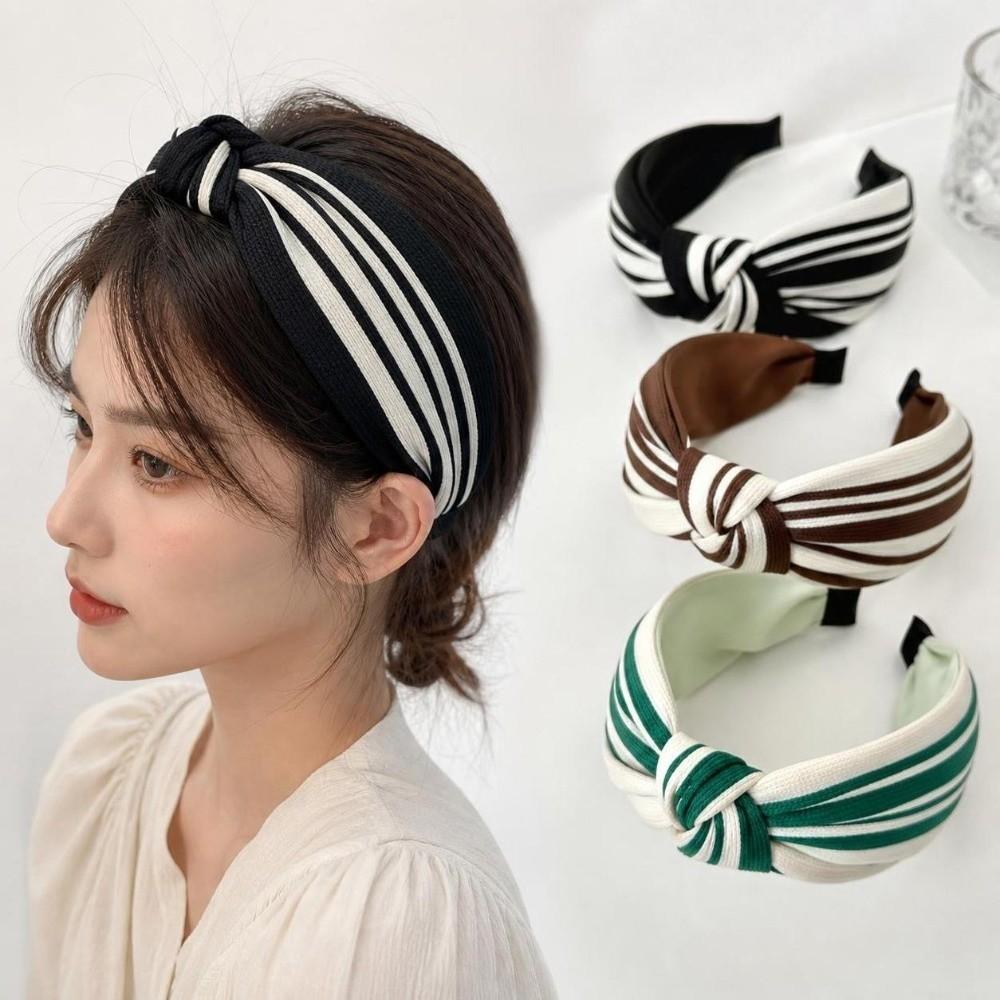 Chic Hair Hoop French Style Striped Headband Fashion Knotted Headband  Daily Wear