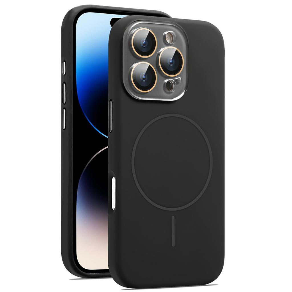 Für iPhone 16 Pro Max Hülle Kompatibel mit MagSafe Silikon Handyhülle mit Kameraobjektiv Vollständiger Schutz