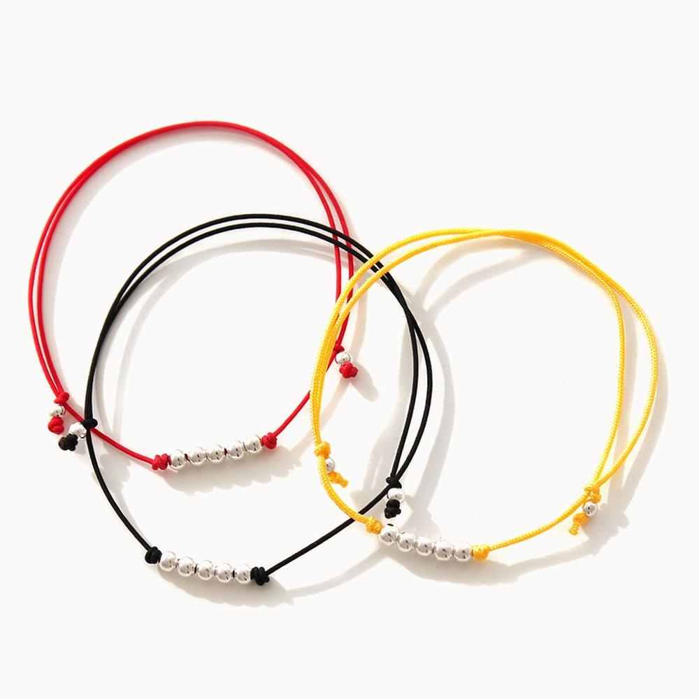 J.Lauren 02B0897 Daily Silk Cord Silver Ball Bracelet