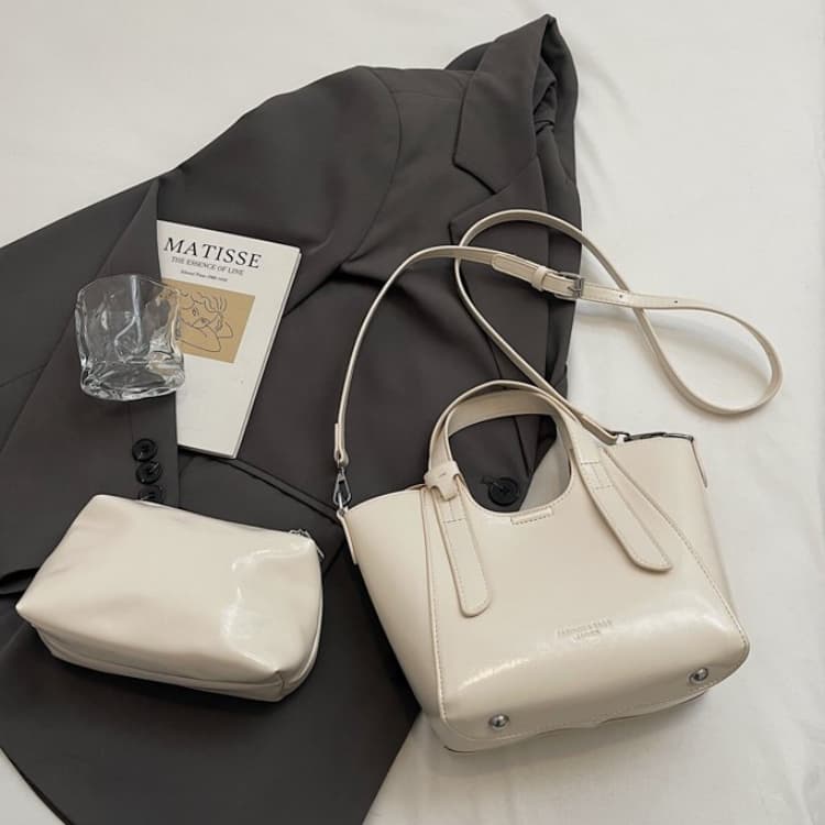 Glossy portable tote bag women's shoulder messenger bag