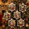 6pcs DIY Craft Pearl Diamond Painting Kit 2D Flat Wooden Tag Pendants  New Year Gift