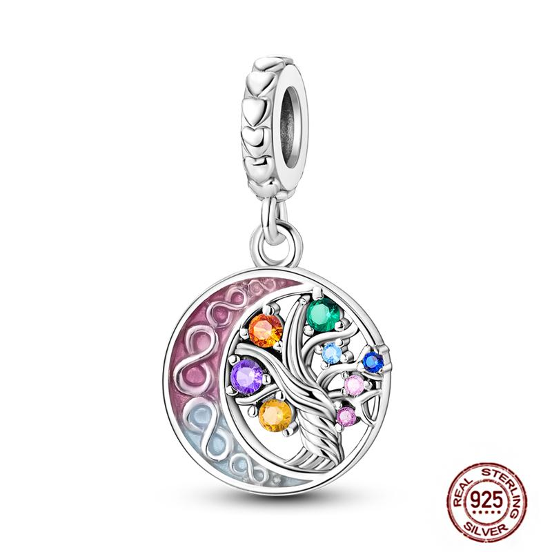 Pink Purple Series Charms Copper Murano Glass Butterfly Animal Paw Print Clasp Charm Beads Fit Original Bracelet Diy Jewelry