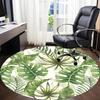 1pc Tropical Leaves Office Round Area Rug, Indoor Mat Suitable ForOffice, Under Office Chairs Bedroom Living Room Home Decor, Room Decot074