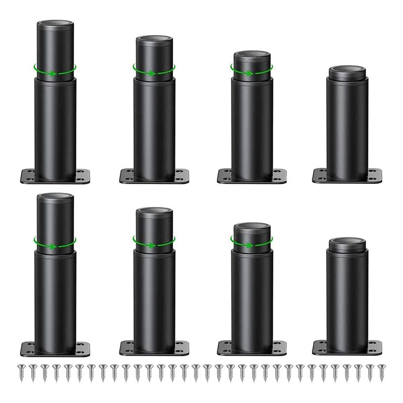 Good-8 Piece Adjustable Furniture Legs, Cabinet Feet Height Adjustable 120 Mm -180 Mm Black