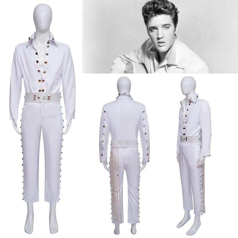 High-quality Polyester Fiber Cosplay Set Of White Cat King Elvis Presley