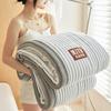 Thickened Three-Layer Baby Milk Fleece Quilted Blanket - Warm, Solid Color, Skin-Friendly Nap Blanket.