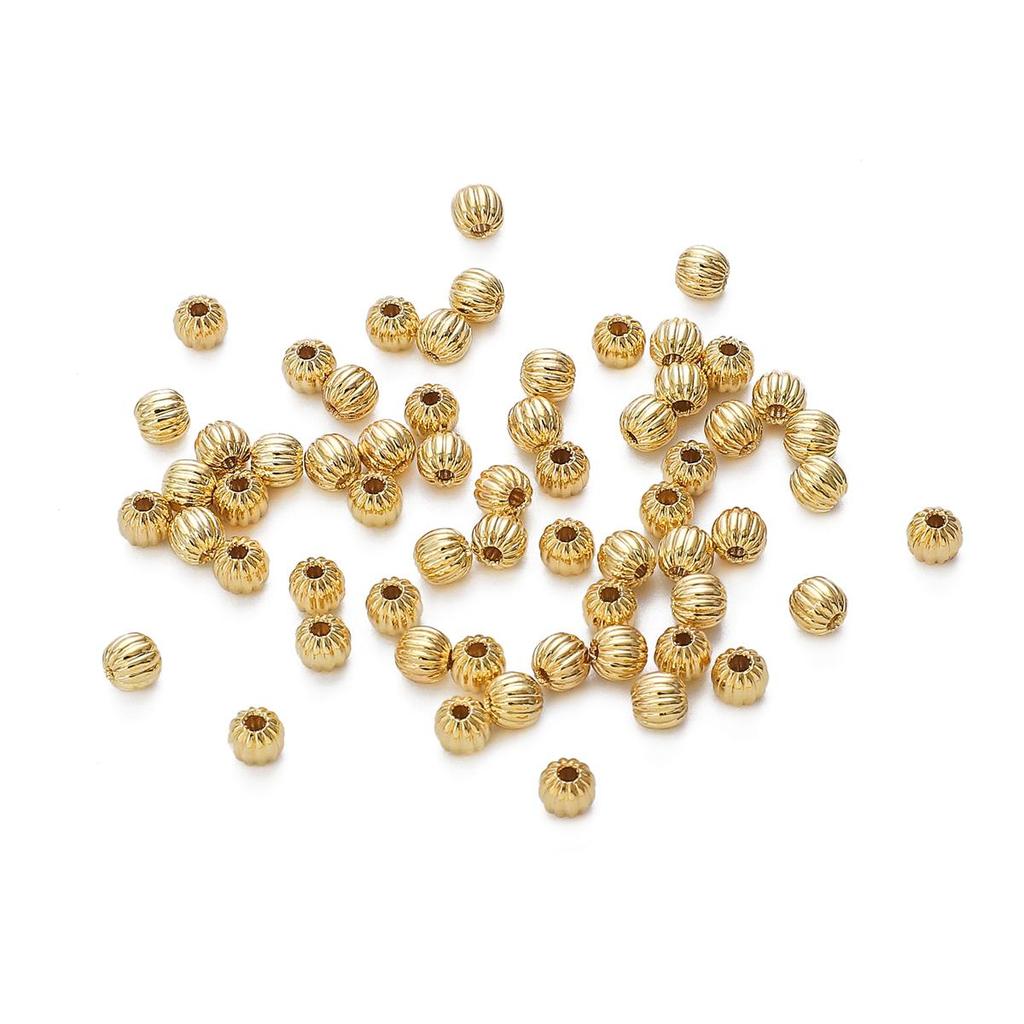 Copper Pumpkin Patterned Lantern Beads For DIY Jewelry Making Craft Accessories