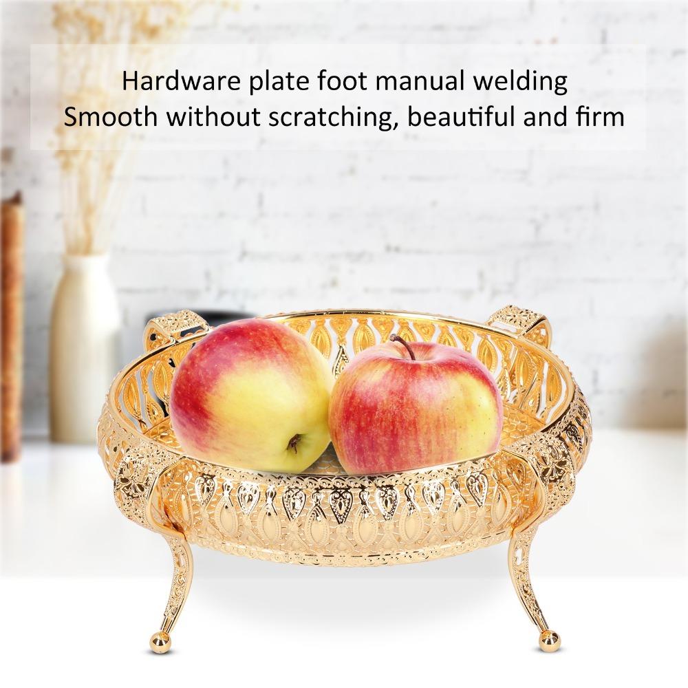 Gold Fruit Serving Tray Oval Dessert Display Plate Fruit Bowls Snack Storage Dish  Birthday Party