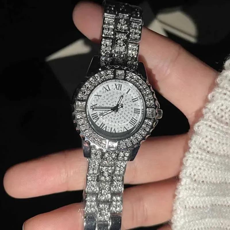 Luxus Funkelnde Diamant Uhr Damen Marke Quarz Gold Armband Uhren Damen Zirkon Kristall Top Elegante Armbanduhr Uhr Geschenke