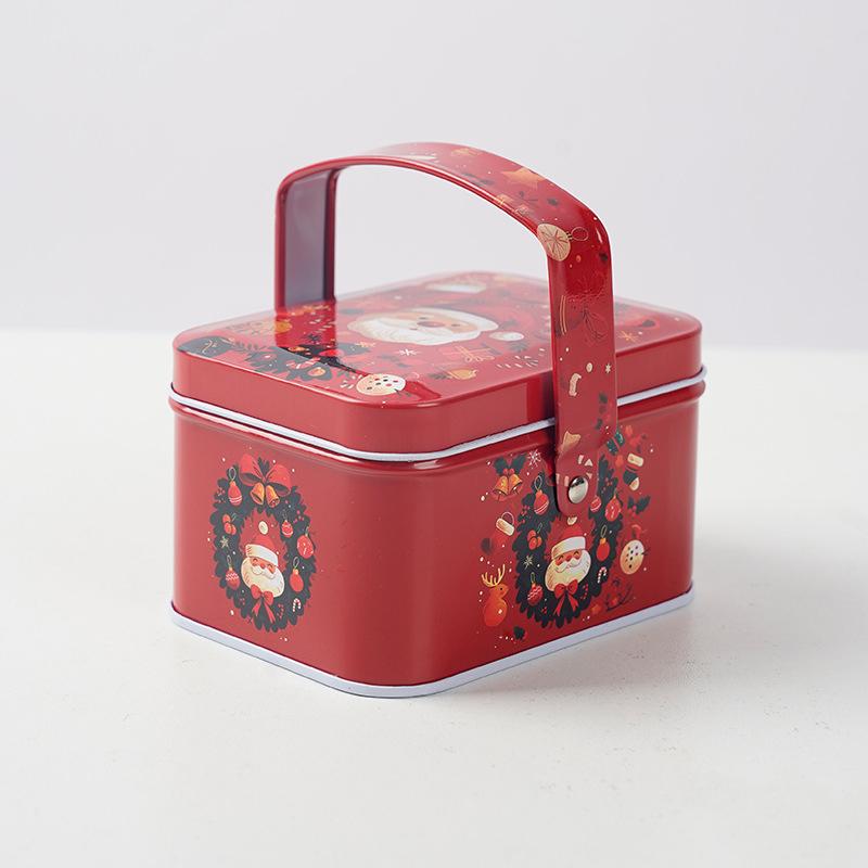 Christmas Gift Tin Box Cartoon Santa Claus Merry Christmas Tinplate Boxes Xmas New Year Candy Cookie Packaging Boxes Decorations