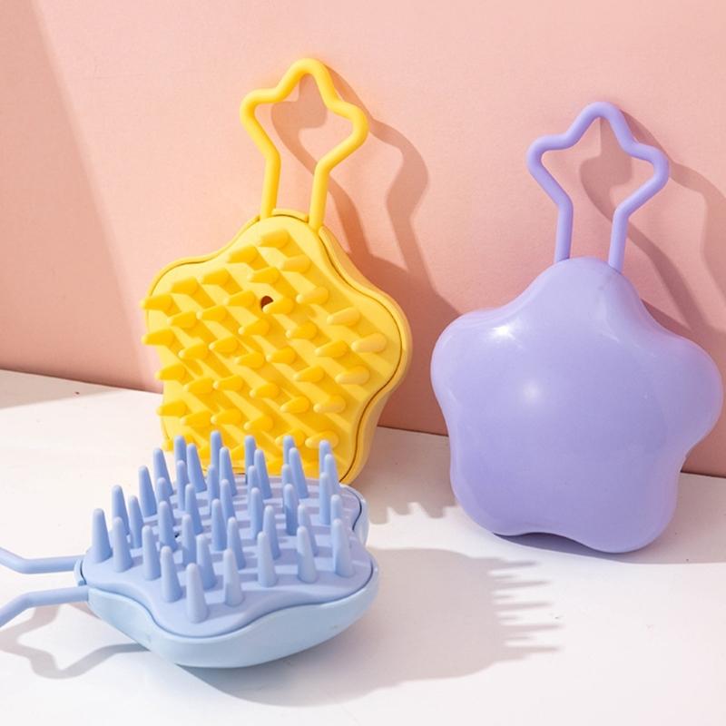 Wet and Dry Shampoo Brush Bath Shower Brush Silicone Head Scalp Massage Comb Hair Washing Comb for Men and Women