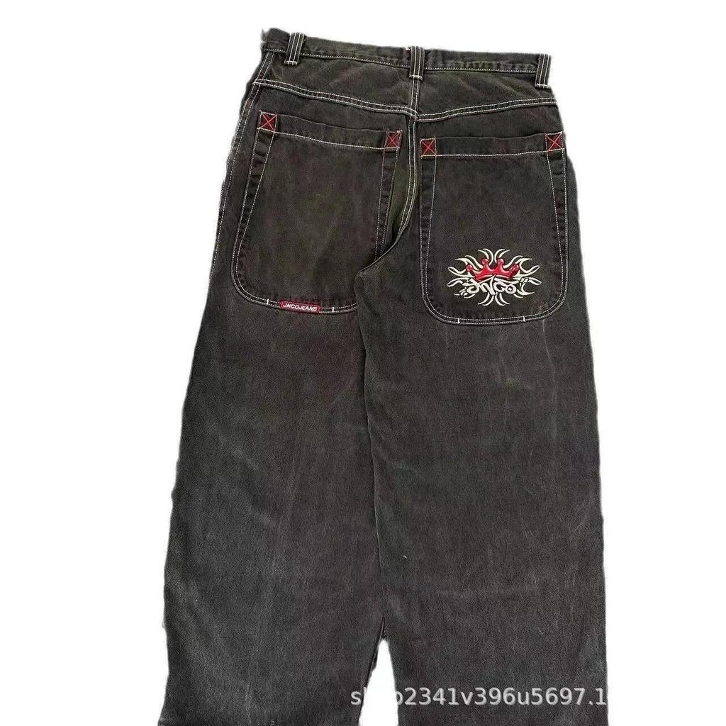 2024 Spring/Autumn Retro Y2K Embroidered American Hip-Hop Men's Jeans