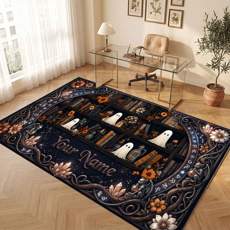 Abstract Personalized Theme Crystal Velvet Floor Rug Personalized Custom Name Text Warm Carpet Home Decoration