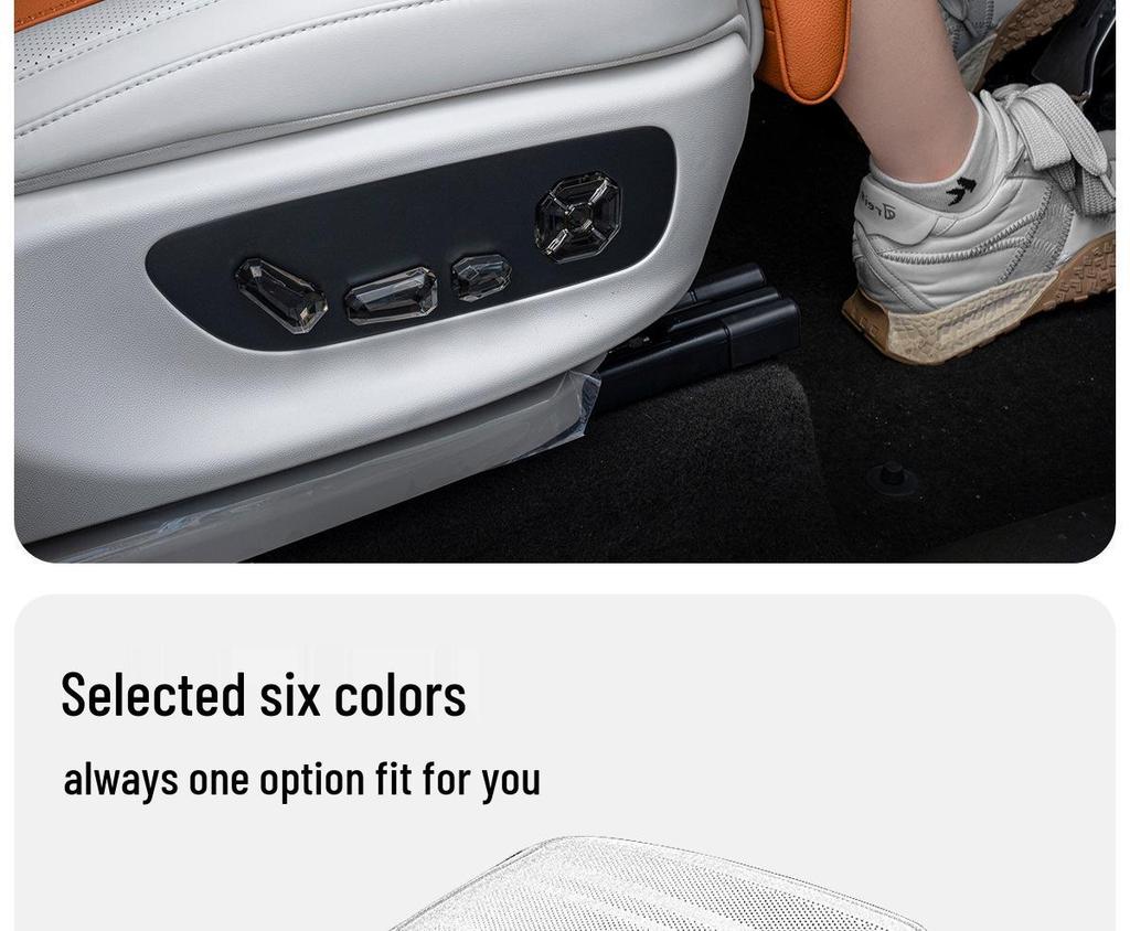 Yangwang Car Seat Cushion with Integrated Leg Rest, All-Season Comfort, Breathable Lychee Pattern for Driver and Passenger Seats