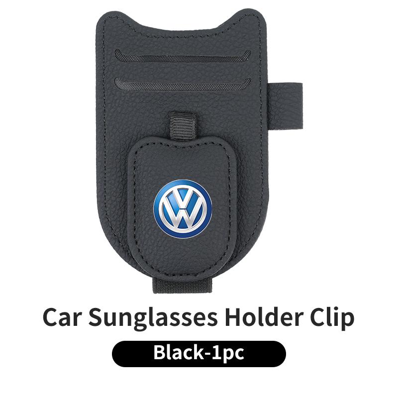 Car Sunglasses Holder Leather Sun Visor Glasses Clip Key For Volkswagen VW Polo Golf 6 7 8 Jetta Passat Tiguan Touran T-ROC GTI Zl1