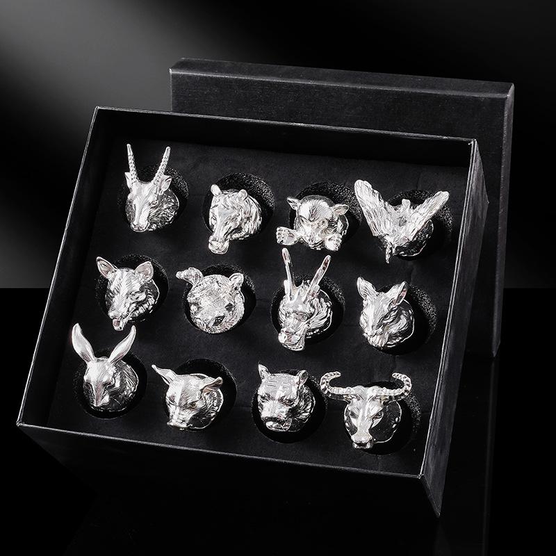 Zodiac Wine Set Baijiu Cup One Cup Strong Glass Wine Crystal Glass Small Wine Glass 1 Two Cups Can Be