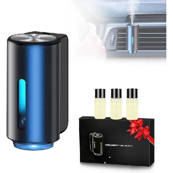 Car Air Freshener Diffuser, Smart Car Air Freshener with Three Adjustable Modes, Aromatizante para Carro Car Aroma Diffuser with 3pcs Essential Oil, Coco